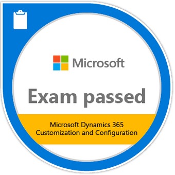 Badge for Exam 716: Microsoft Dynamics 365 Customization and Configuration